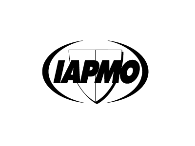 La imagen muestra el logotipo de IAPMO, con "IAPMO" en fuente negra en negrita dentro de un contorno ovalado, que simboliza la calidad en innovaciones como el agua hidrogenada.