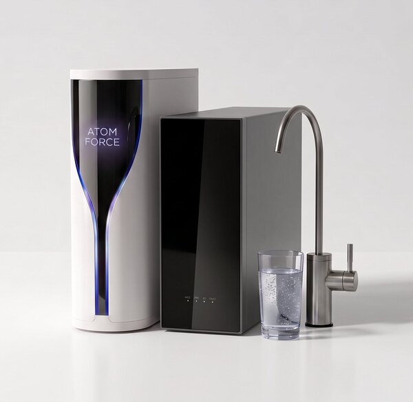 Atom Force: hidrogenador ATOM blanco y Aqua One negro con grifo